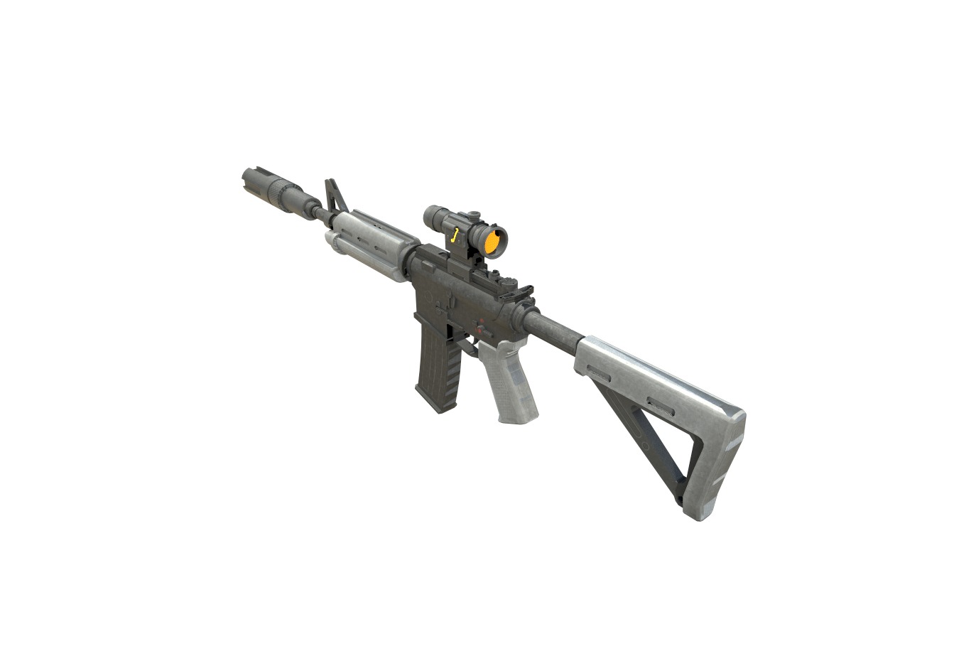 Carbine-gun model 3d game ready model Low-poly 3D model Low-poly 3D model_18