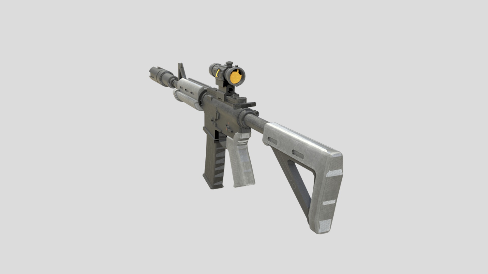 Carbine-gun model 3d game ready model Low-poly 3D model Low-poly 3D model_7