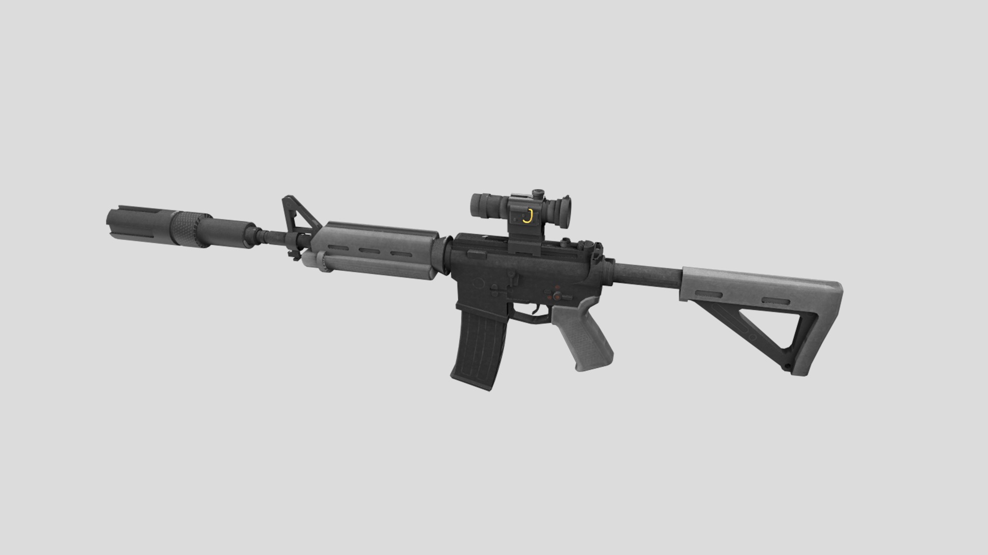 Carbine-gun model 3d game ready model Low-poly 3D model Low-poly 3D model_1