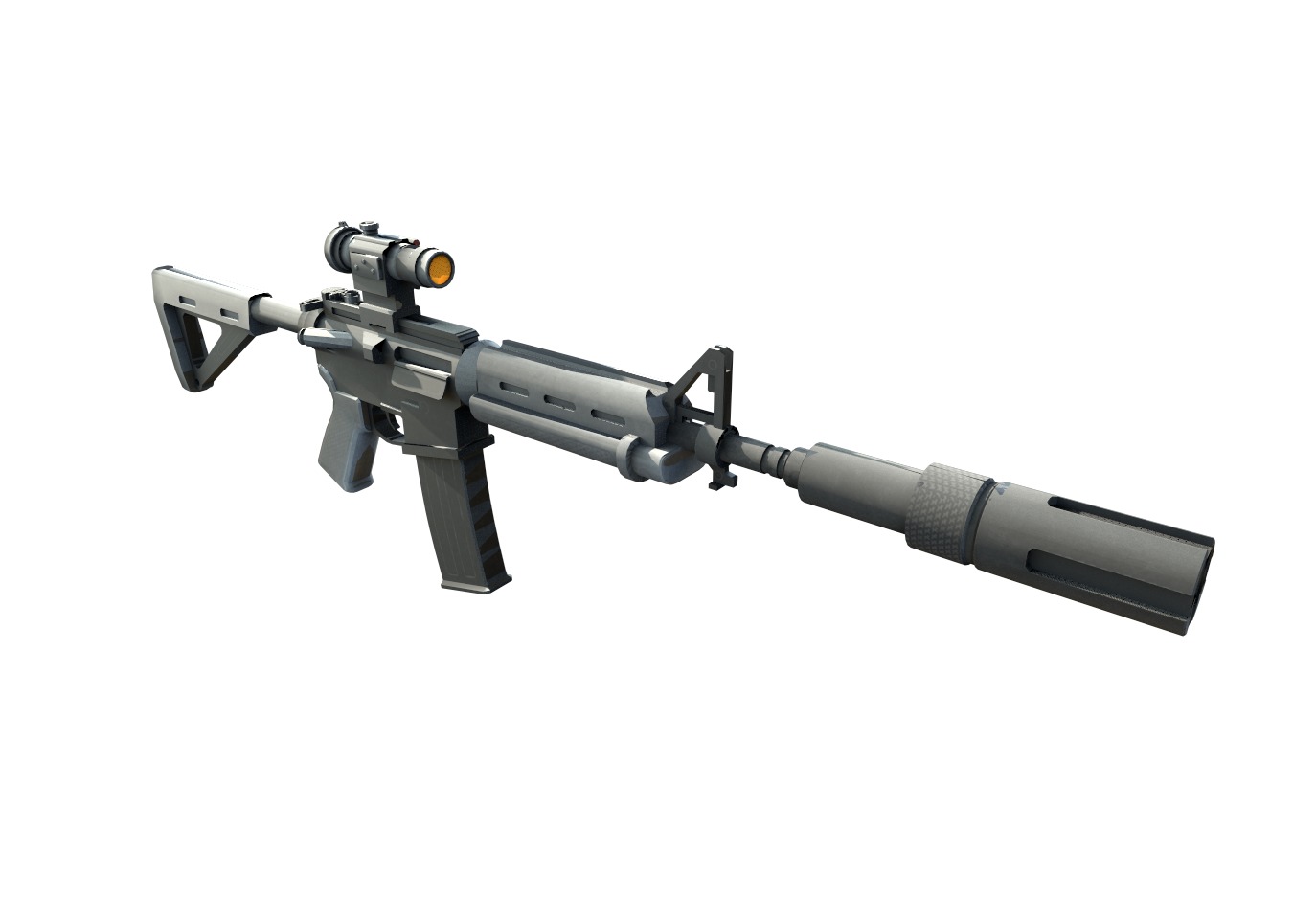 Carbine-gun model 3d game ready model Low-poly 3D model Low-poly 3D model_15