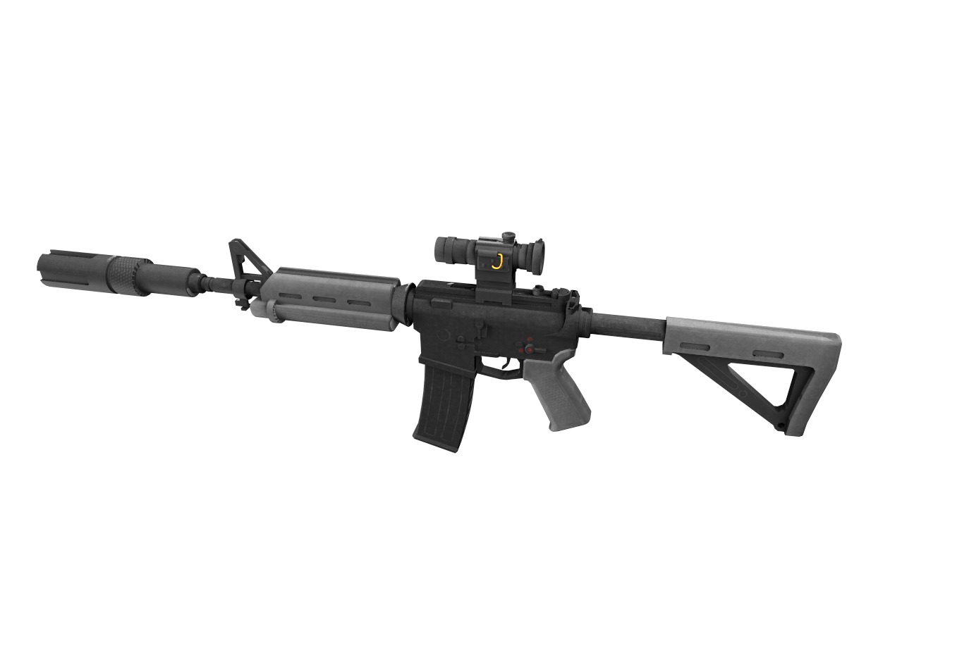 Carbine-gun model 3d game ready model Low-poly 3D model Low-poly 3D model_11