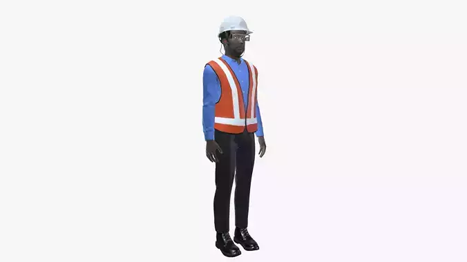 Male character With PPE 3D model
