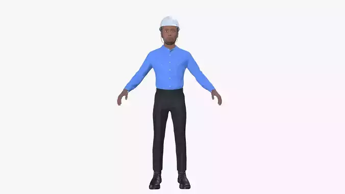 Male character With PPE 3D model