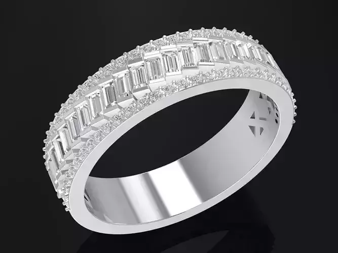 6008 Baguette diamond band ring
