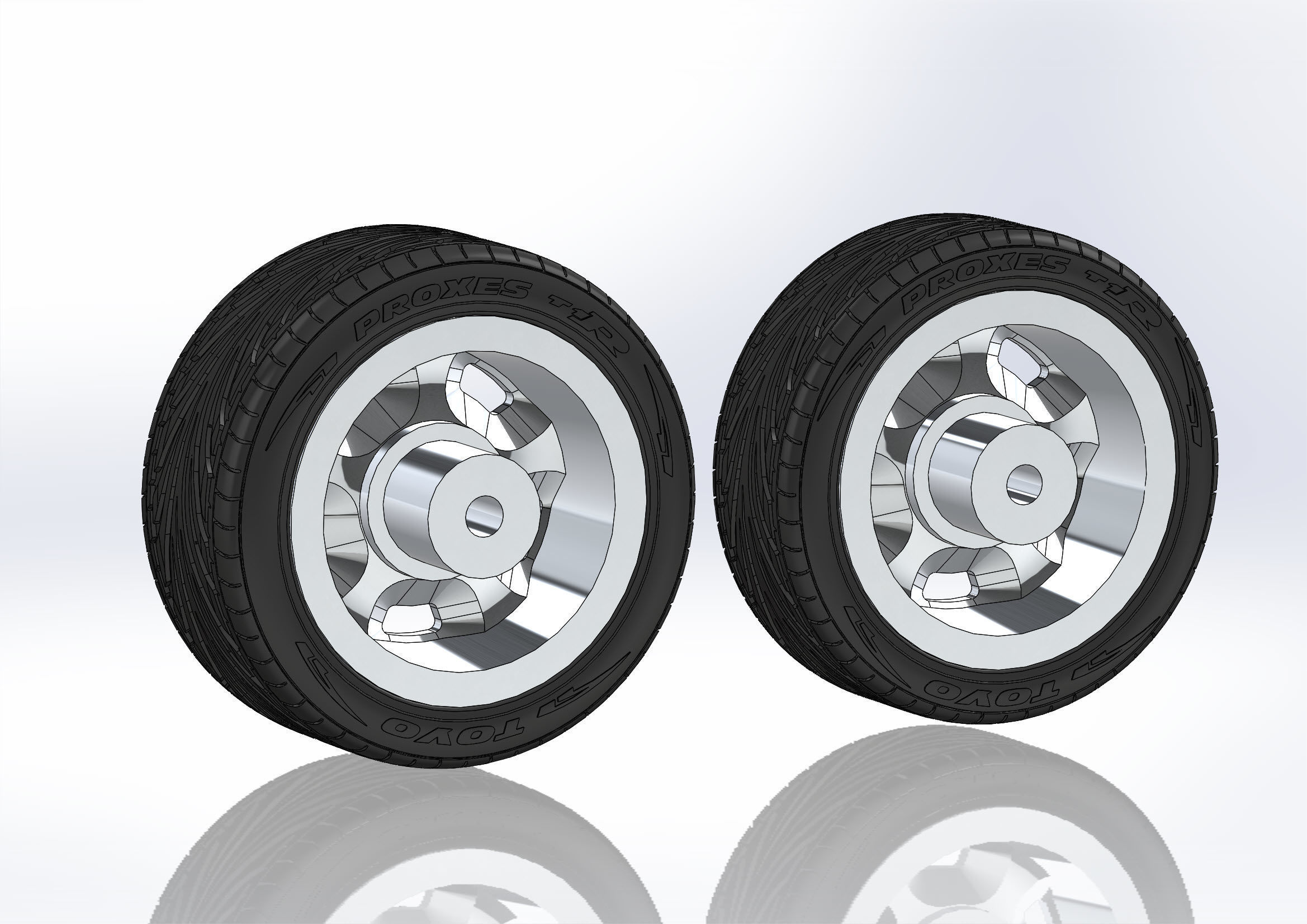 Set of custom wheels Foose Gusset for your scale model 3D print model_3