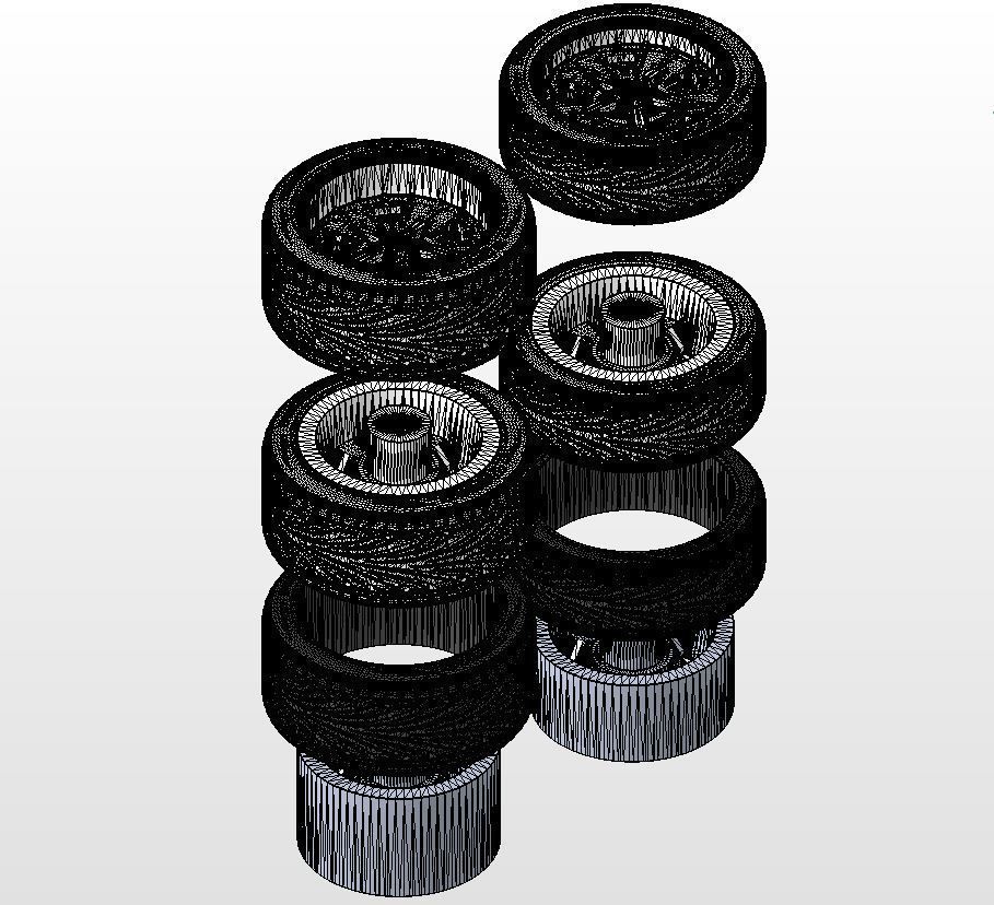 Set of custom wheels Foose Gusset for your scale model 3D print model_15