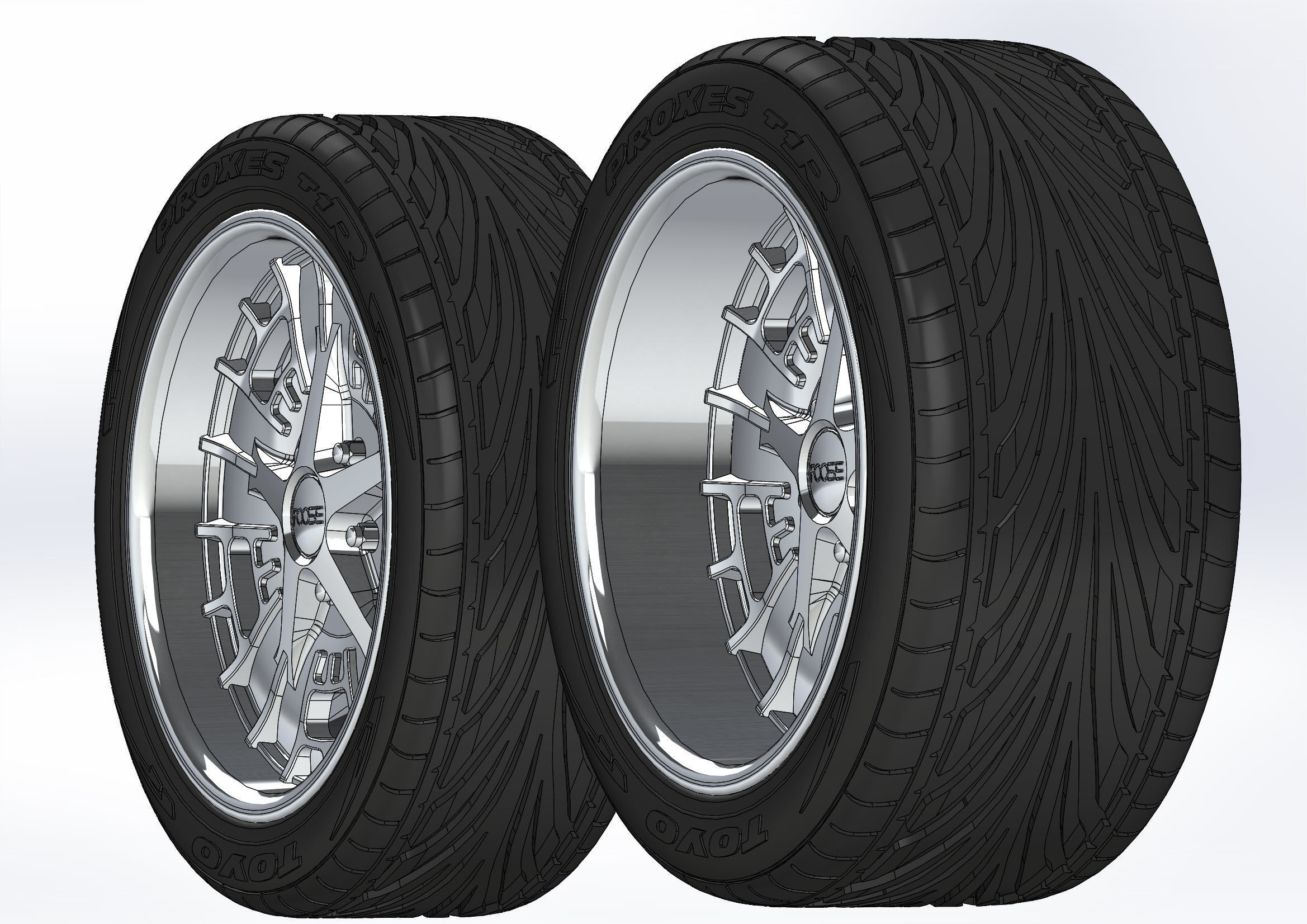 Set of custom wheels Foose Gusset for your scale model 3D print model_2