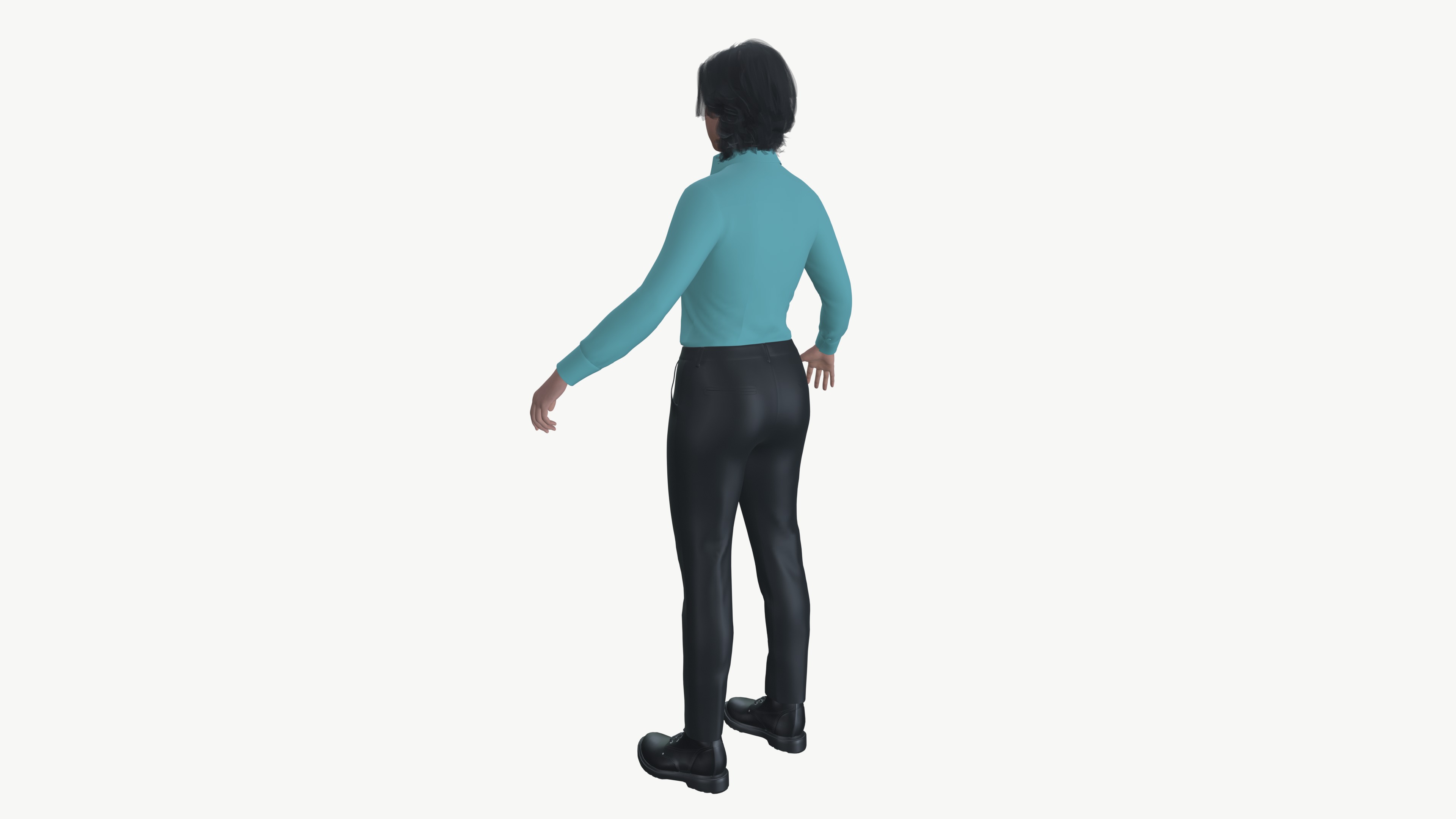 Female 3D Character Low-poly 3D model_3