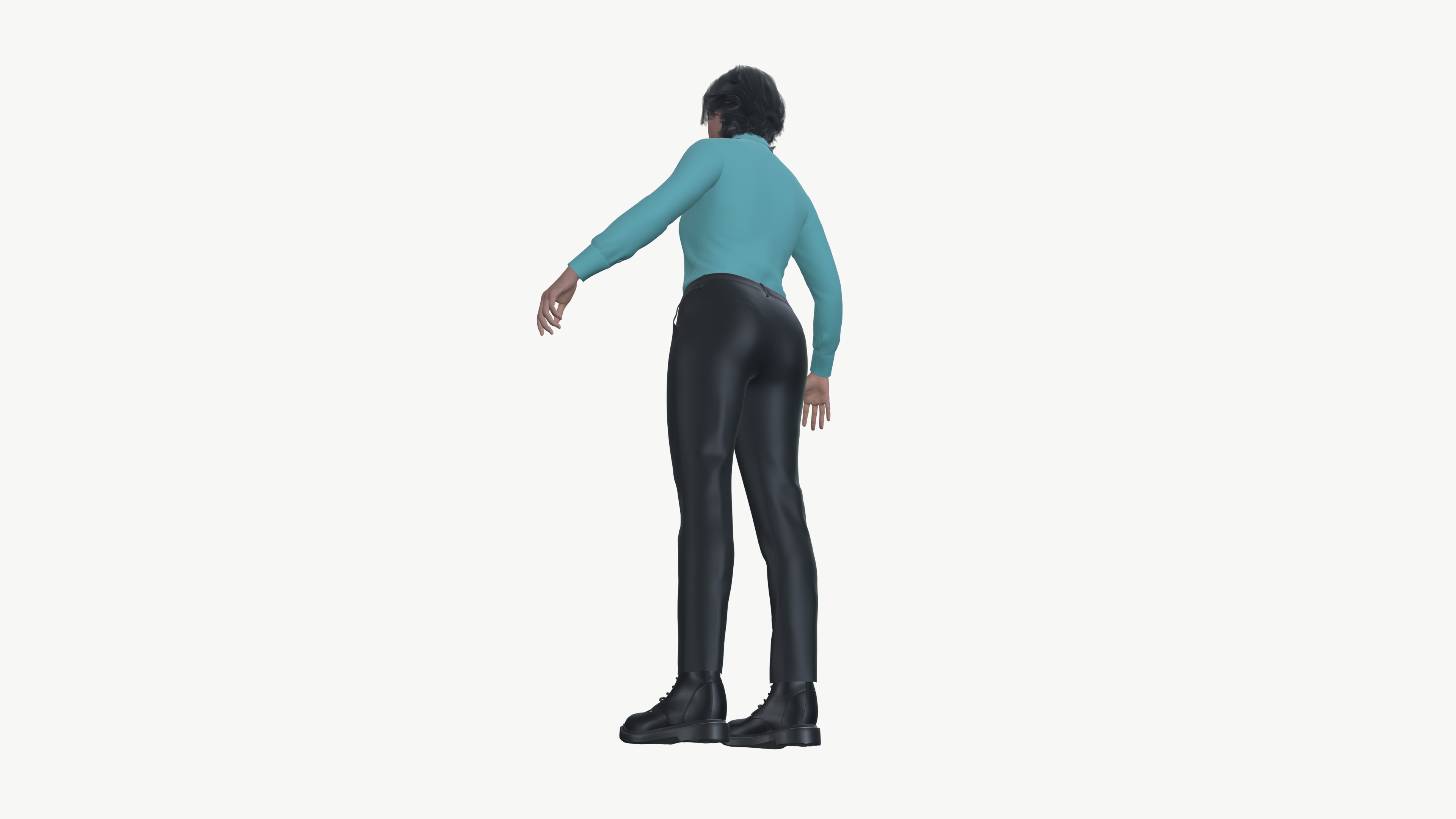 Female 3D Character Low-poly 3D model_9