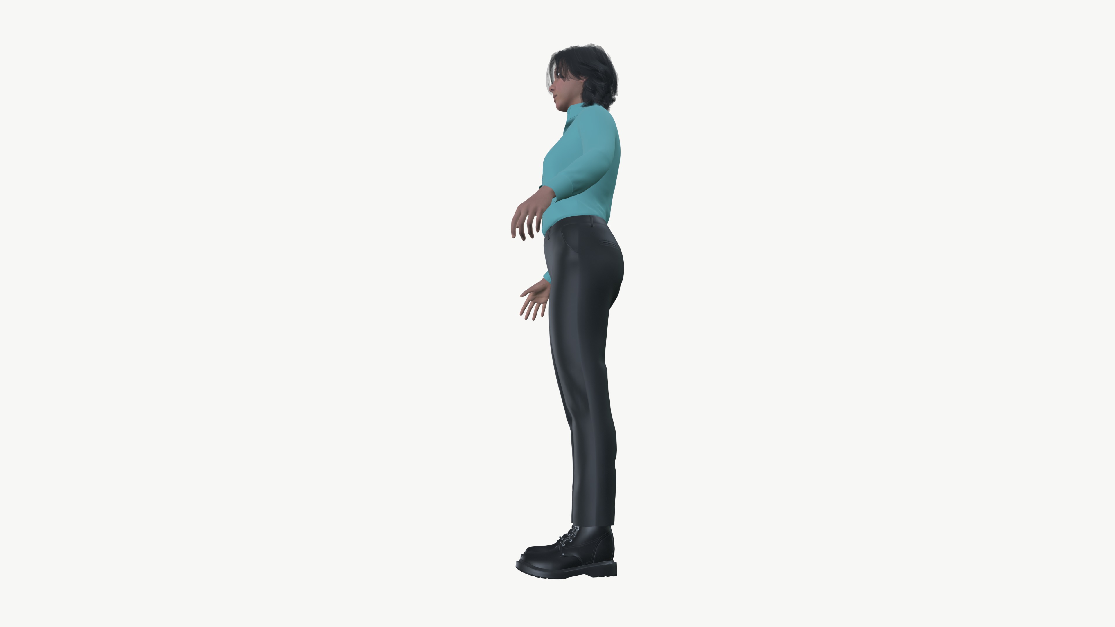 Female 3D Character Low-poly 3D model_8