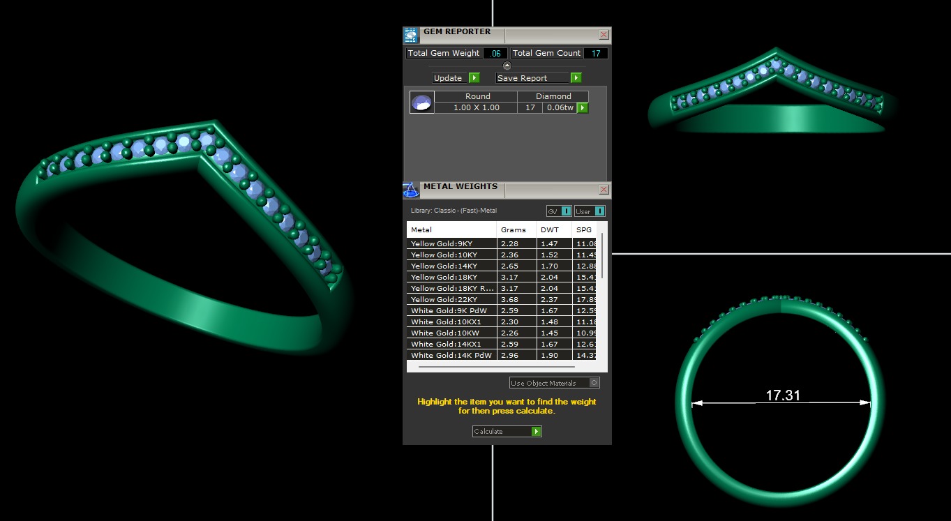 Diamond ring design 3d render 3D print model_6