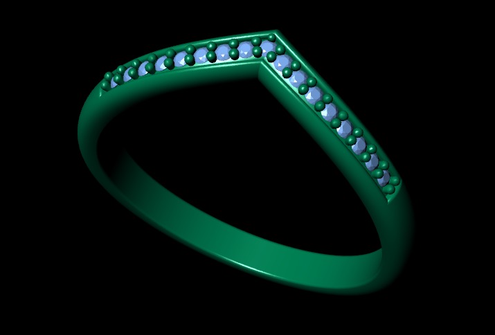 Diamond ring design 3d render 3D print model_7