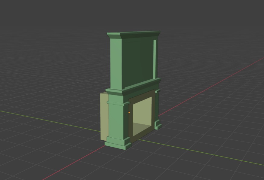 Fireplace Low-poly 3D model_7