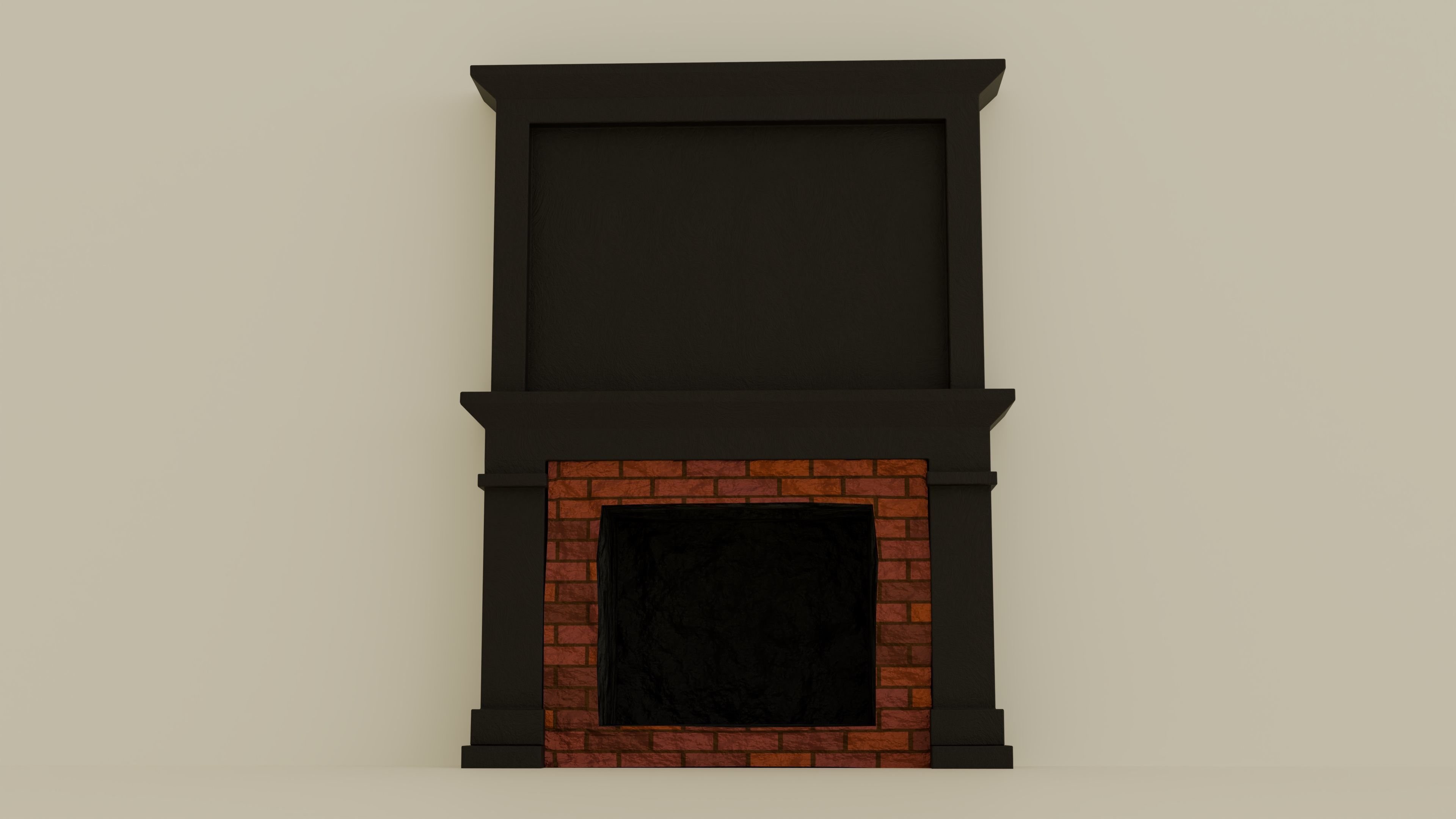 Fireplace Low-poly 3D model_2