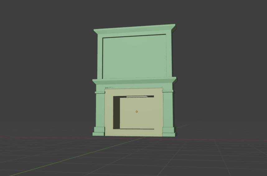 Fireplace Low-poly 3D model_10