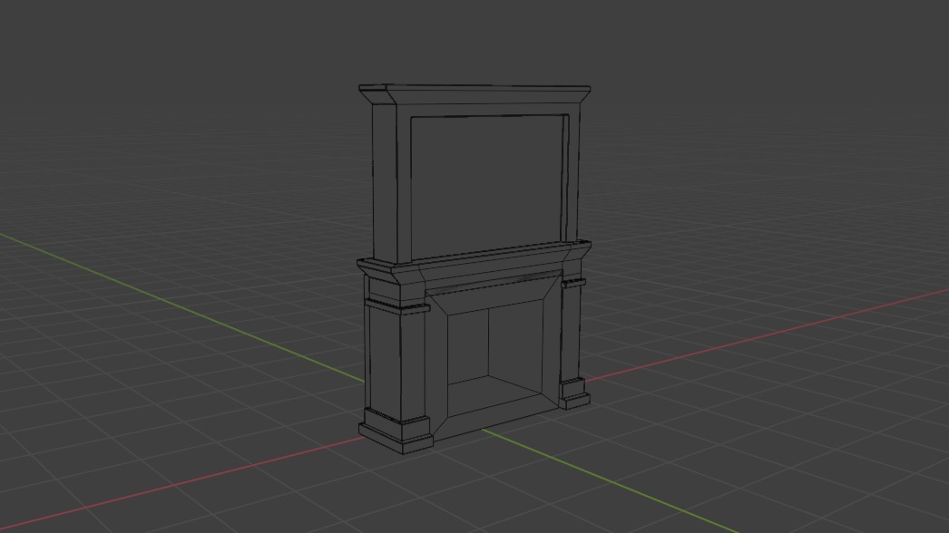 Fireplace Low-poly 3D model_6