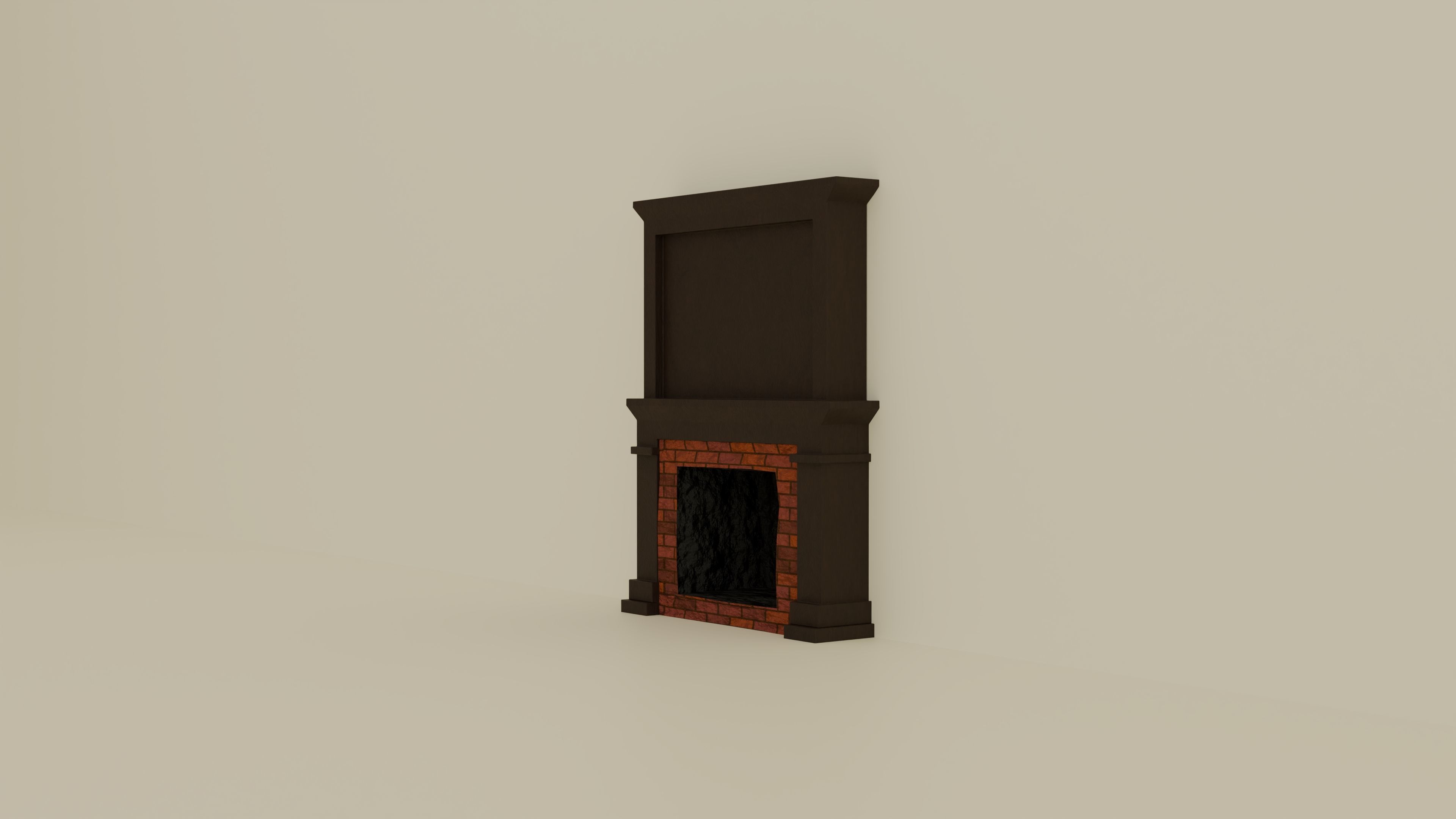 Fireplace Low-poly 3D model_1