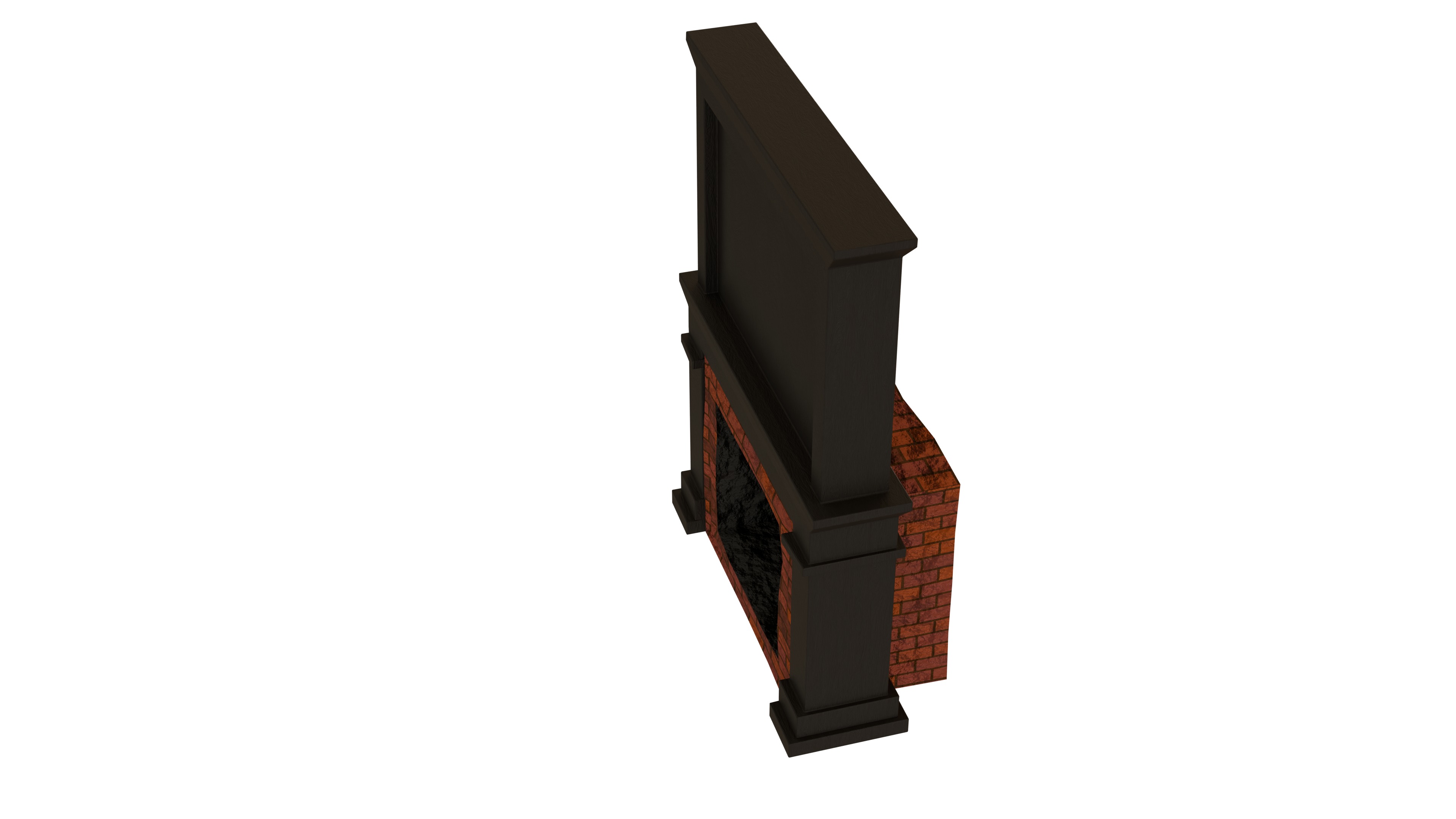 Fireplace Low-poly 3D model_4