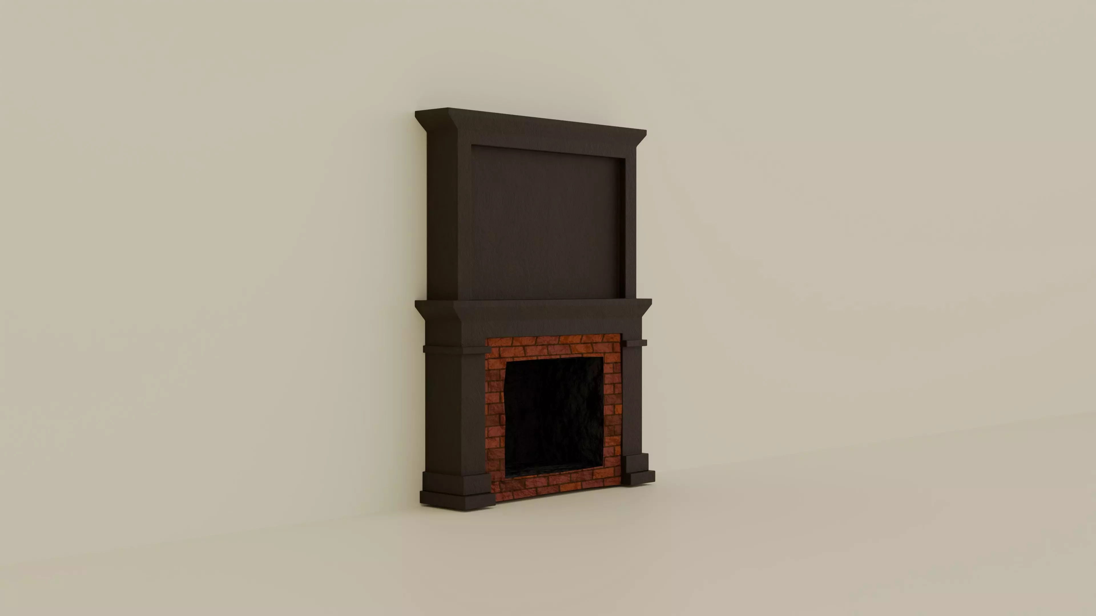 Fireplace Low-poly 3D model_0