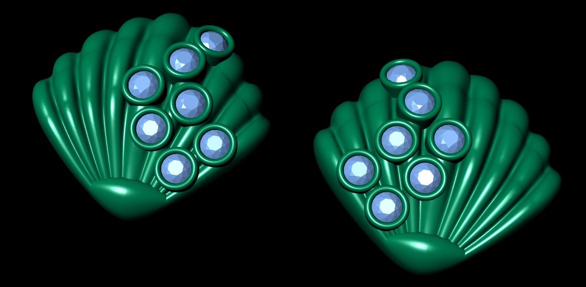 Diamond earring design 3d render 3D print model_7