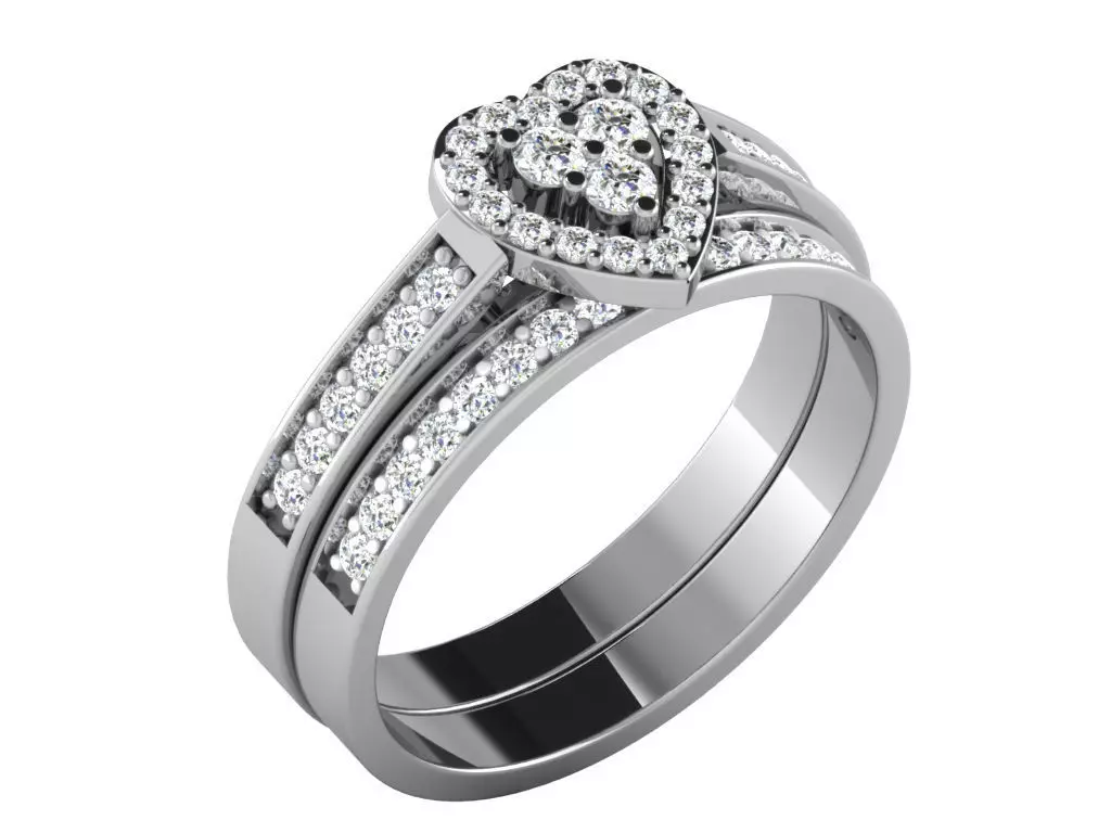 Light Weight White Gold Diamond Ring DR-6723 3D print model