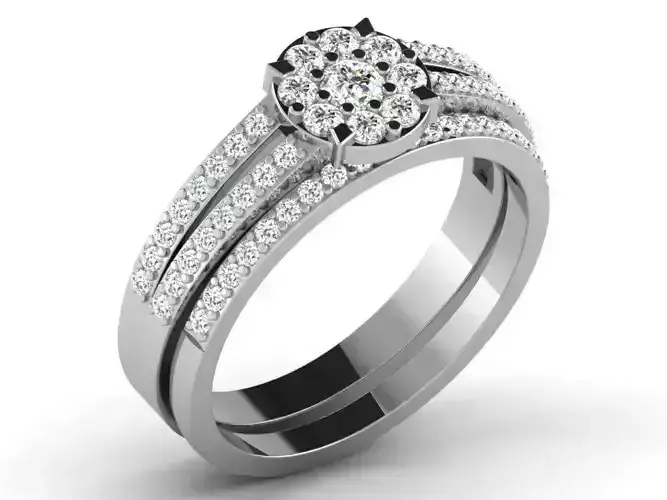 Light Weight White Gold Diamond Ring DR-6725