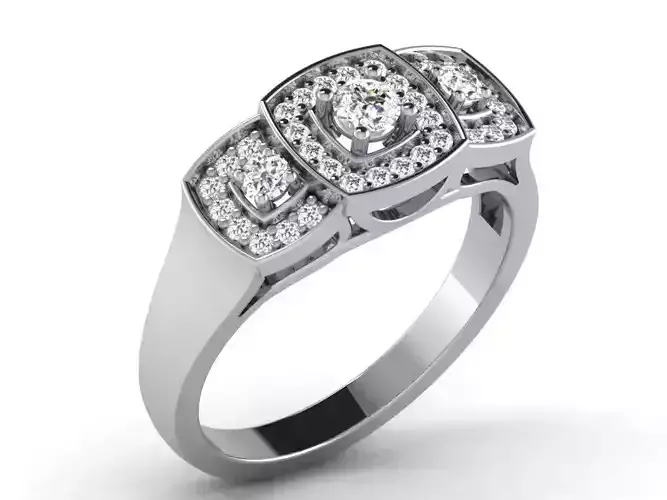 Light Weight White Gold Diamond Ring DR-6726