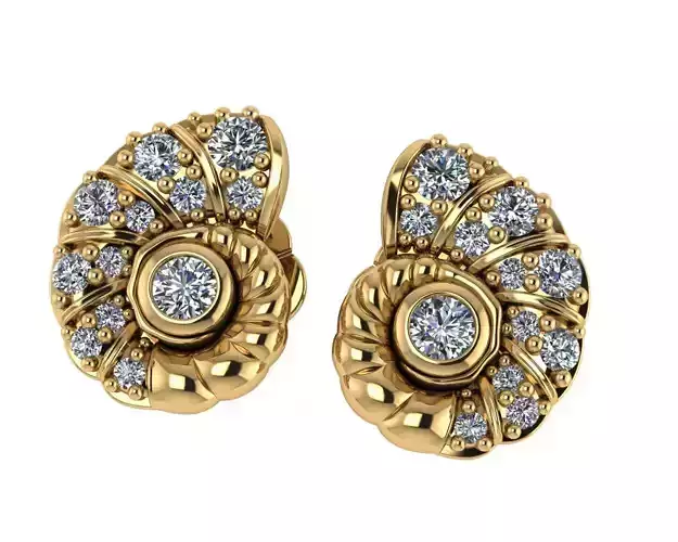 Diamond earring design 3d render 3D print model
