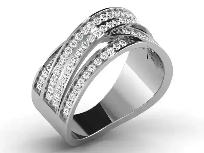 Light Weight White Gold Diamond Ring DR-6730