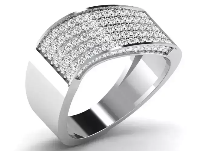Light Weight White Gold Diamond Ring DR-6734