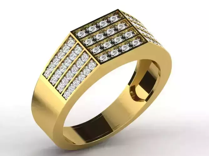 Light Weight Yellow Gold Diamond Ring DR-6738