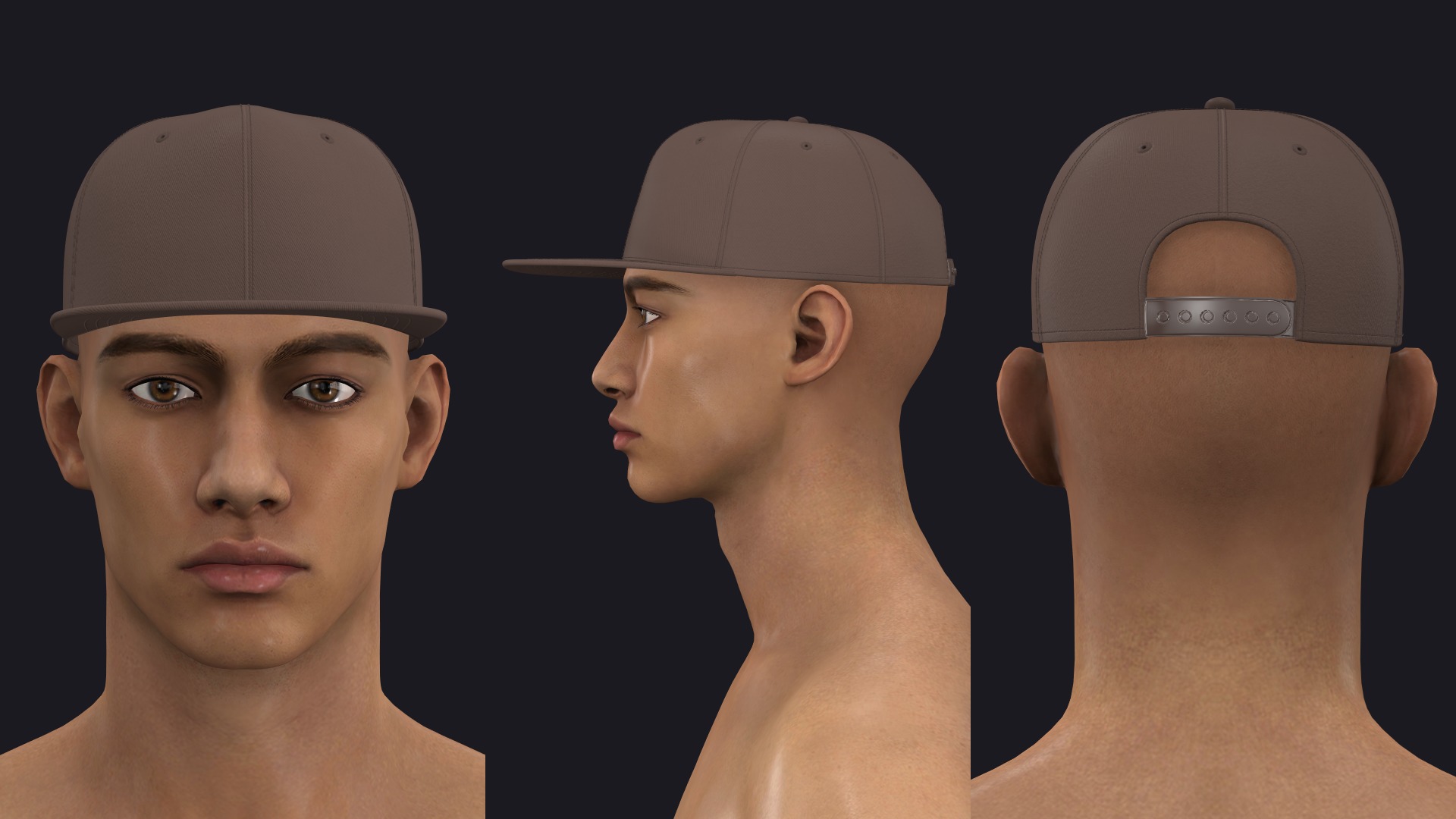 BASIC SNAPBACK CAP mv2 highpoly 3D model_1
