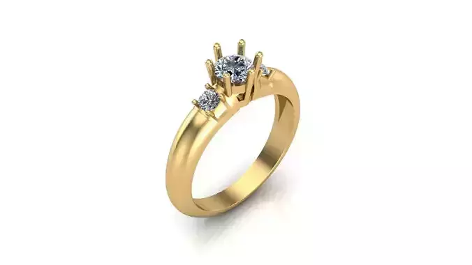  Engagement ring 3d model heart Design 3D print model