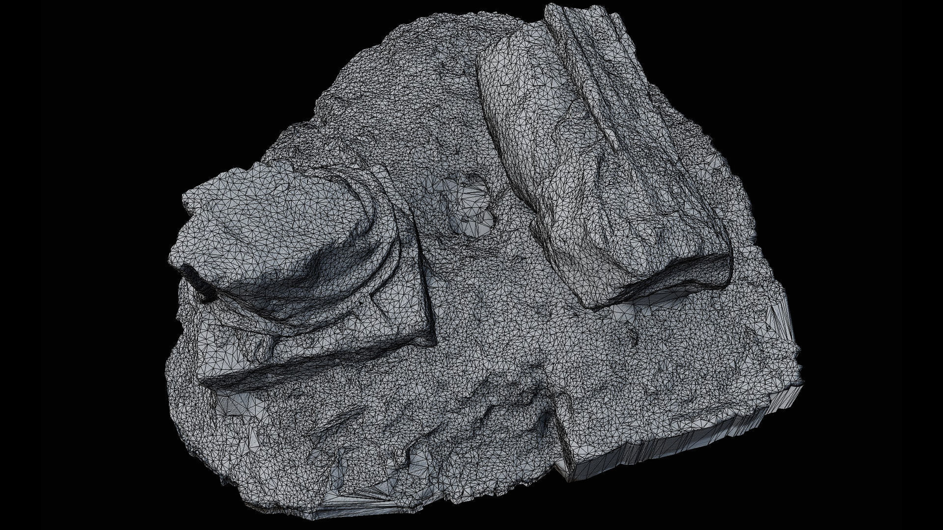 ancient mossy ruins damaged monument photogrammetry Low-poly 3D model_8