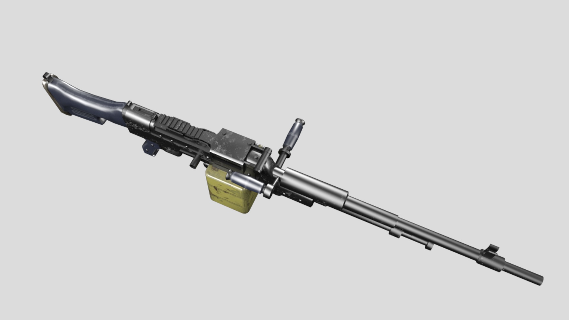 HMG-gun model 3d game ready model Low-poly 3D model Low-poly 3D model_7