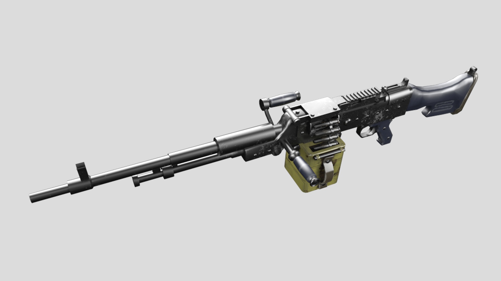 HMG-gun model 3d game ready model Low-poly 3D model Low-poly 3D model_10