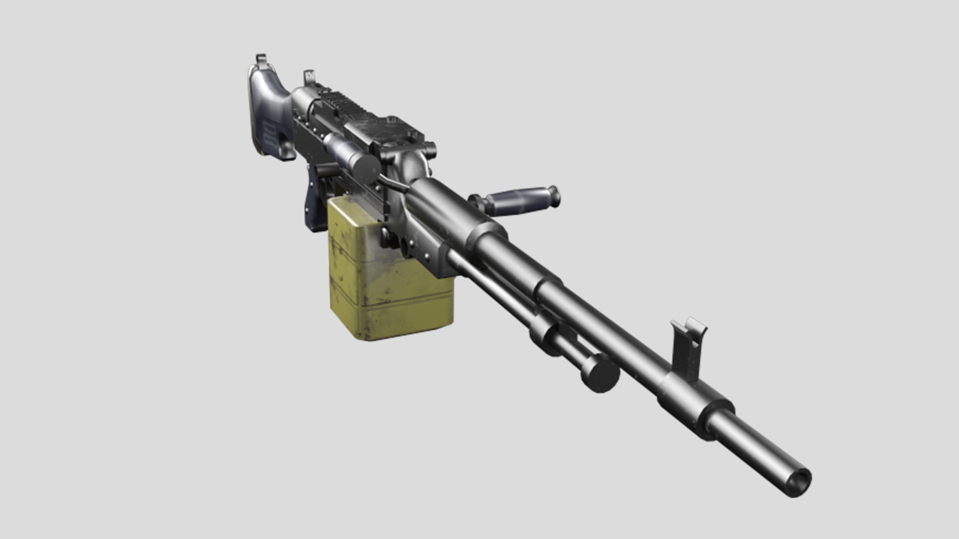 HMG-gun model 3d game ready model Low-poly 3D model Low-poly 3D model_6