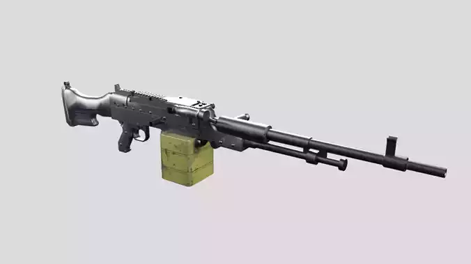 HMG-gun model 3d game ready model Low-poly 3D model