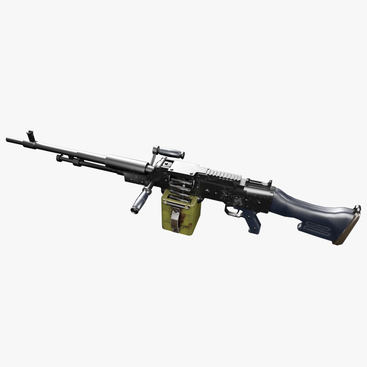 HMG-gun model 3d game ready model Low-poly 3D model Low-poly 3D model_22