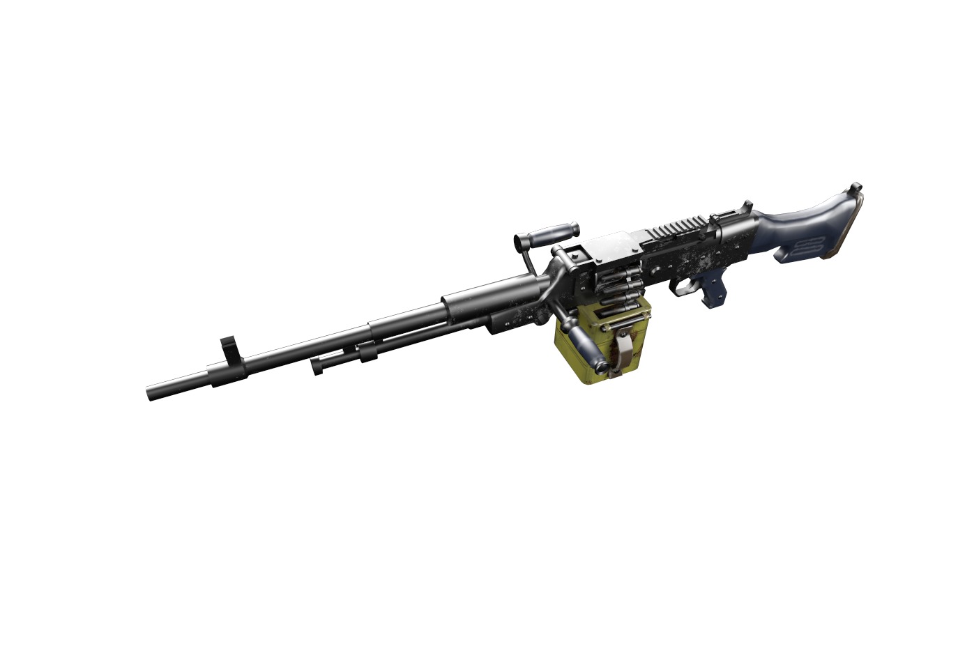 HMG-gun model 3d game ready model Low-poly 3D model Low-poly 3D model_19