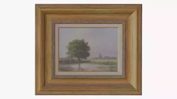 3D Scan Old Painting with classic gold frame 4