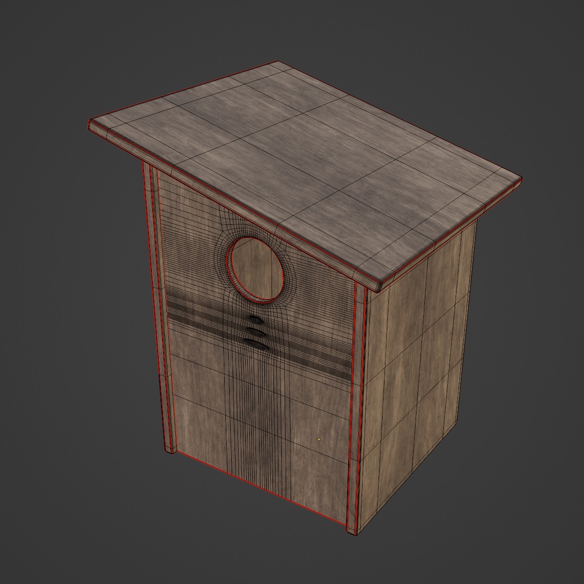 Wooden Birdhouse C 02 3D model_7