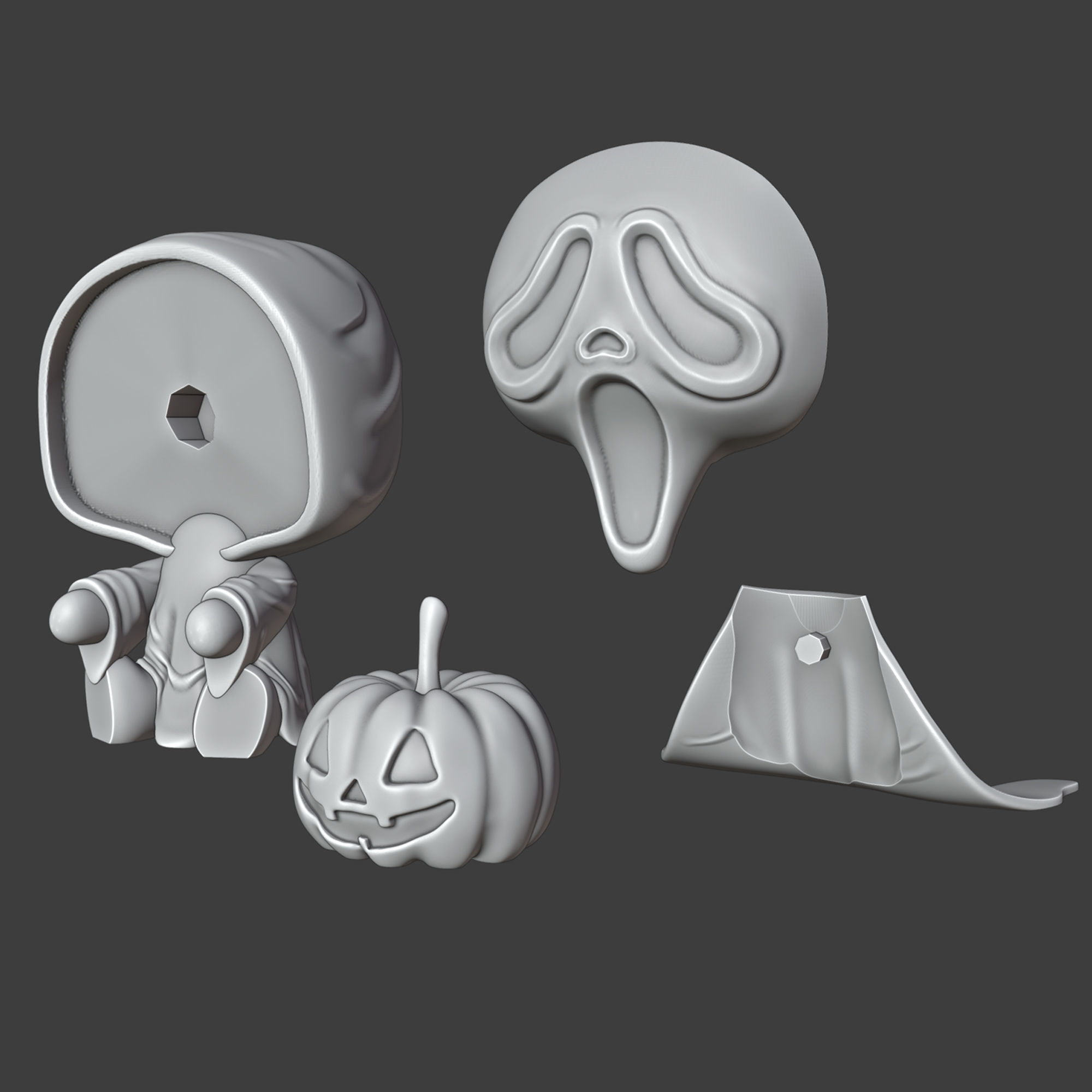 SCREAM PUMPKIN HALLOWEEN 3D print model_9