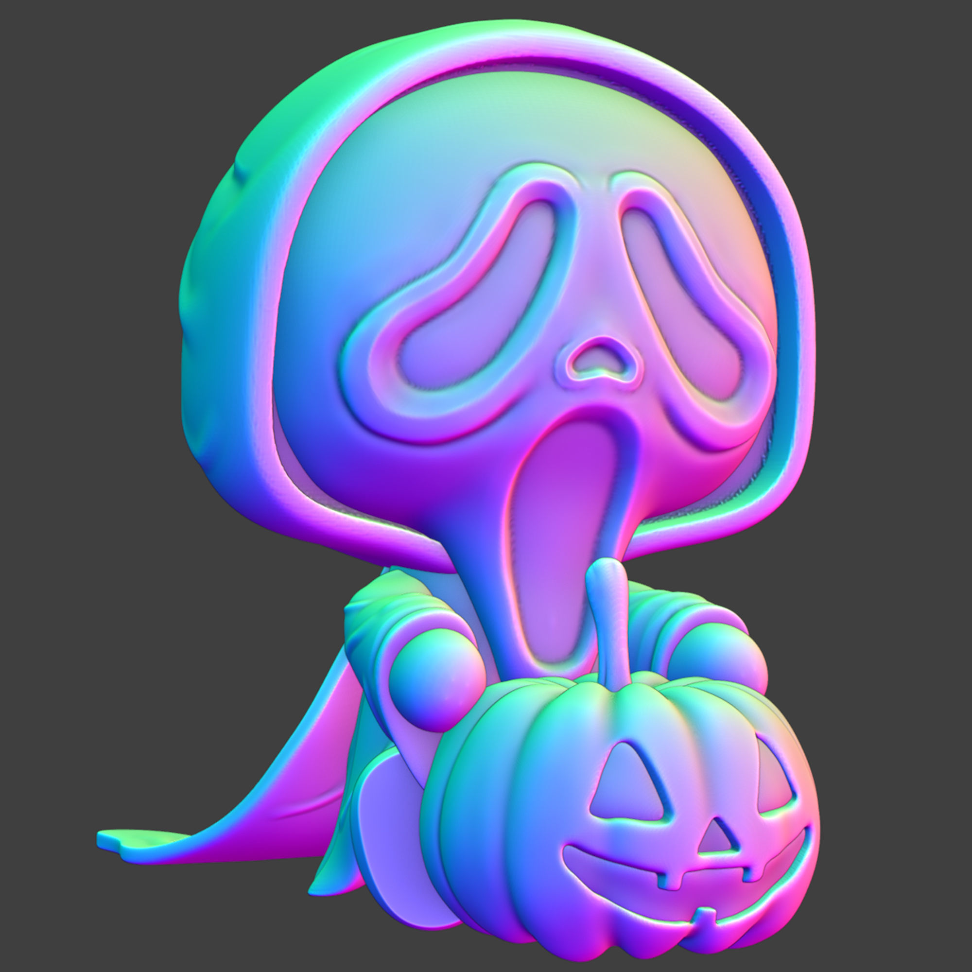 SCREAM PUMPKIN HALLOWEEN 3D print model_7