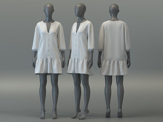 Mini Flowy Dress 3D model