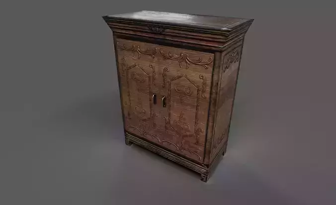 Old Furniture Low-poly 3D model