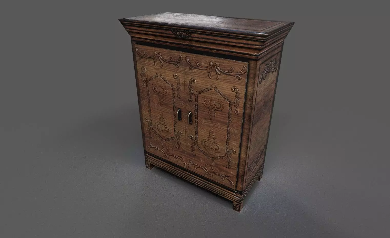 Old Furniture Low-poly 3D model_0