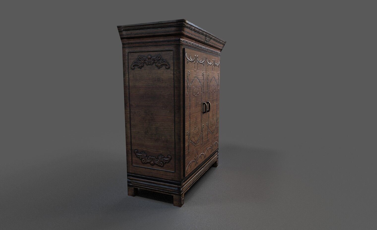 Old Furniture Low-poly 3D model_1