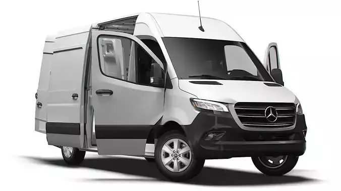 Mercedes Benz Sprinter L2H2 RWD HQ Interior 2025 3D model Mercedes Benz Sprinter L2H2 RWD HQ Interior 2025 3D model