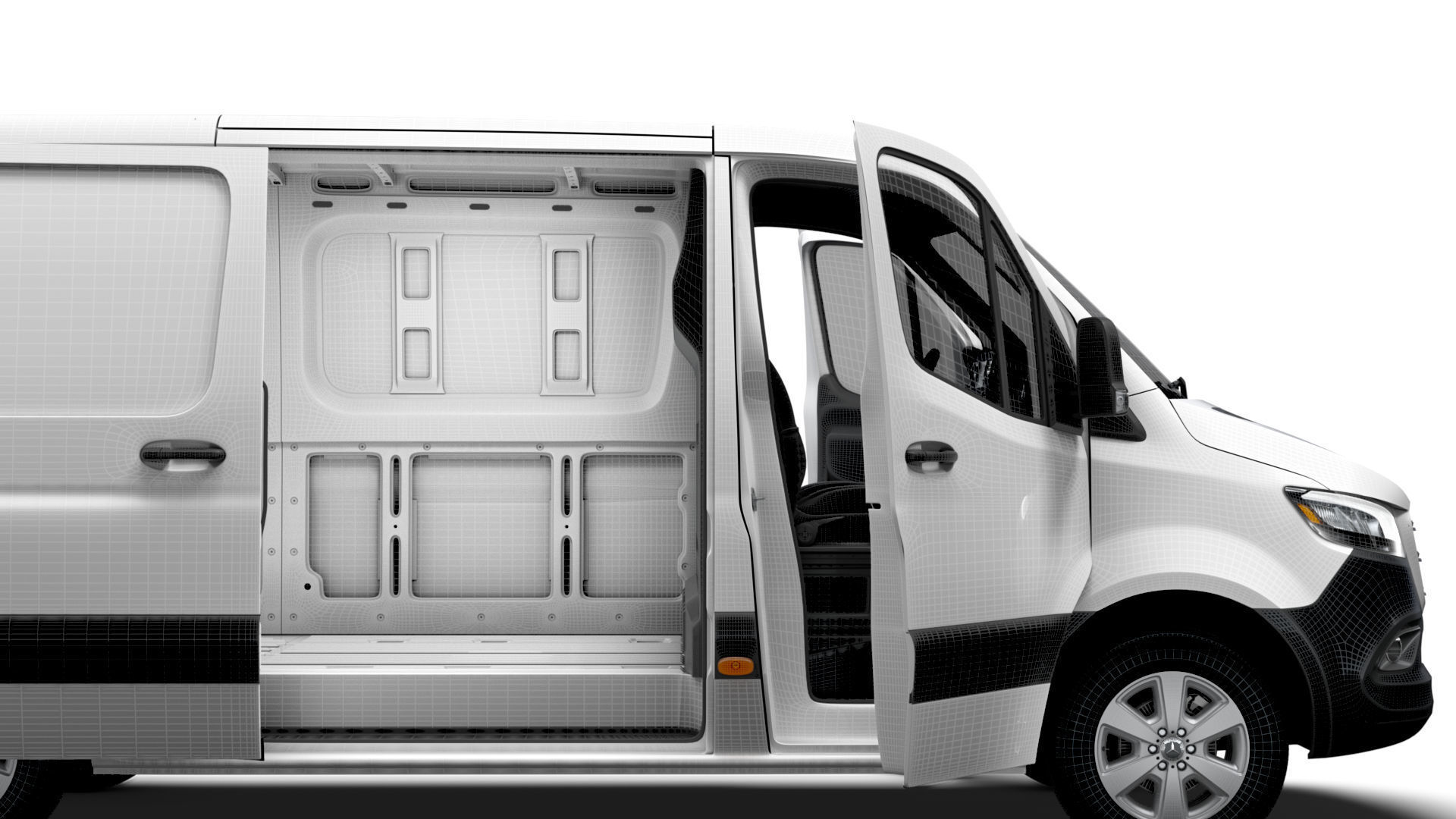 Mercedes Benz Sprinter L2H1 RWD HQ Interior 2025 3D model_14